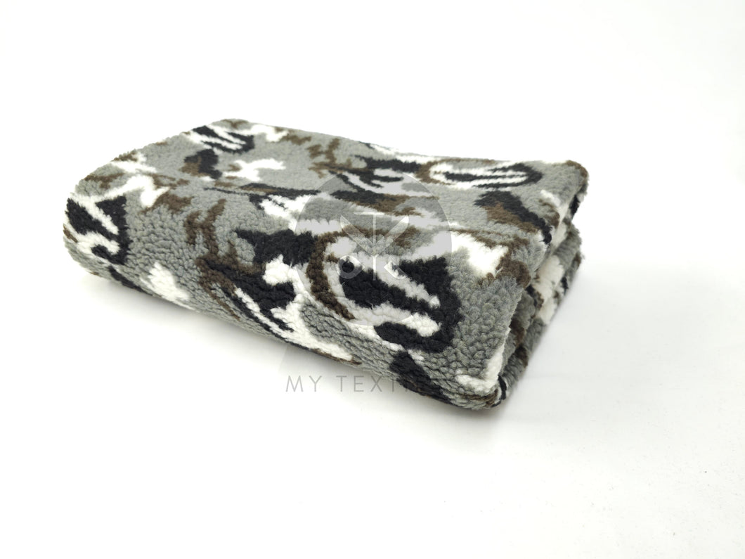 Sherpa Fur - Grey Camo