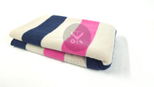 Load image into Gallery viewer, Printed Polar Fleece - Pink &amp; Navy Stripe
