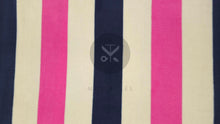 Load image into Gallery viewer, Printed Polar Fleece - Pink &amp; Navy Stripe
