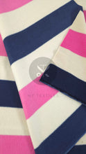 Load image into Gallery viewer, Printed Polar Fleece - Pink &amp; Navy Stripe
