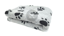 Load image into Gallery viewer, Paw Print Sherpa Fur - Grey
