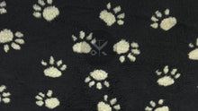 Load image into Gallery viewer, Paw Print Sherpa Fur - Black
