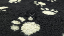 Load image into Gallery viewer, Paw Print Sherpa Fur - Black
