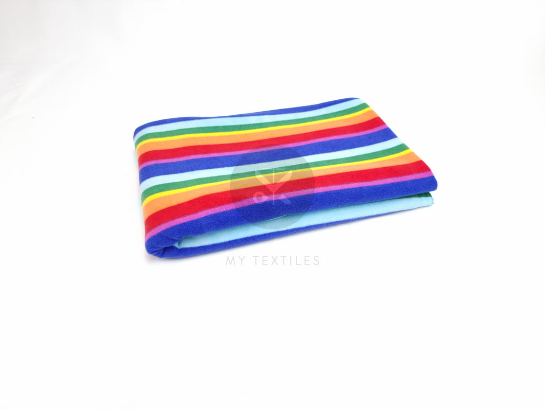 Printed Polar Fleece - Rainbow Stripe