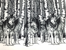 Load image into Gallery viewer, Printed Polar Fleece - Woodland Wolves
