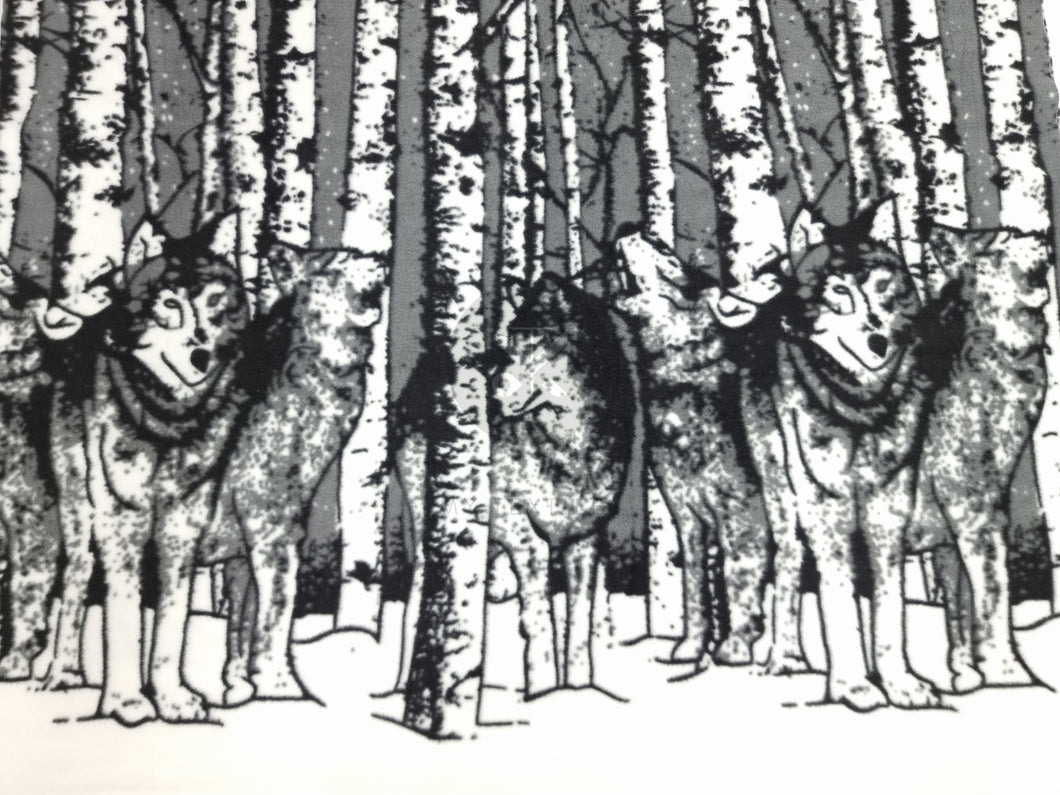 Printed Polar Fleece - Woodland Wolves