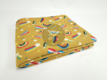 Load image into Gallery viewer, Rainbows &amp; Stars Blanket - Mustard
