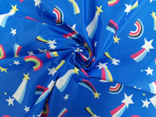 Load image into Gallery viewer, Printed Polyester - Blue Stars &amp; Rainbows
