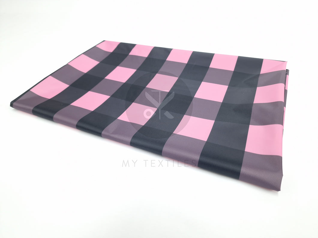 Printed Polyester - Pink Tartan