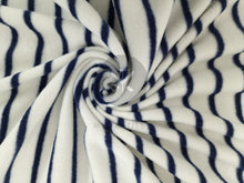 Load image into Gallery viewer, Printed Polar Fleece - Navy Stripe
