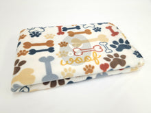 Load image into Gallery viewer, Printed Polar Fleece - Dog Woof Print
