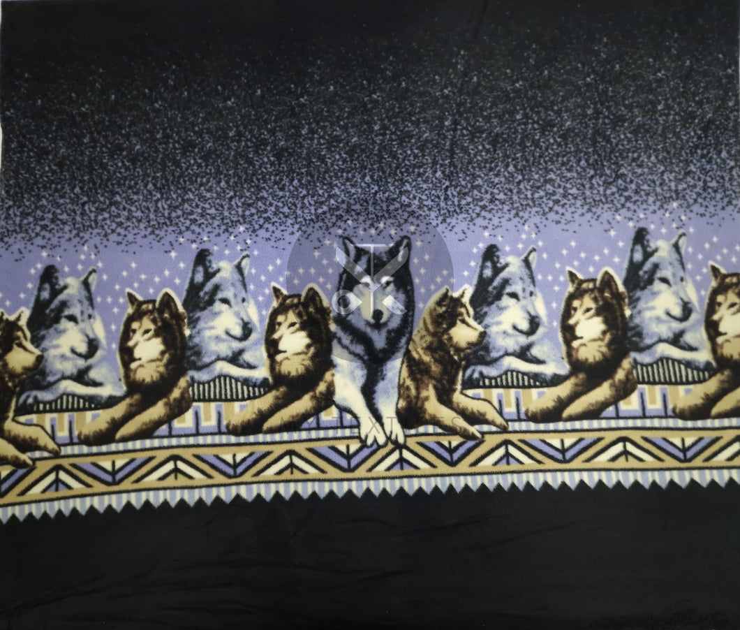 Printed Polar Fleece - Lilac Wolves
